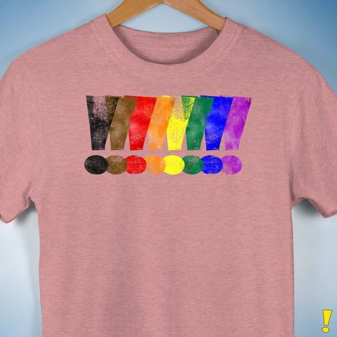 Distressed Philly LGBTQ Pride Whee! Exclamation Points Premium Unisex - Mauve Heather